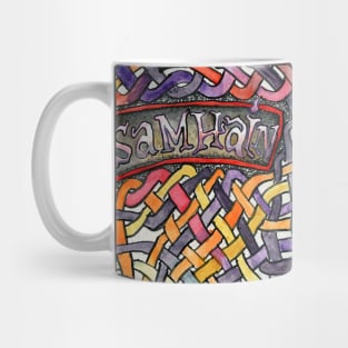 Samhain with Knotwork Background Mug